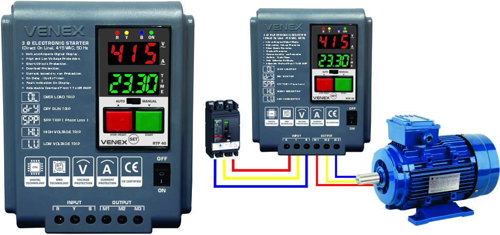 3 Phase DOL Starter with Real Time Clock